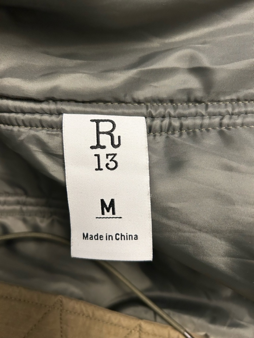 R13 Olive Green Parka Coat with Faux Fur Trim - Picture 5 of 6
